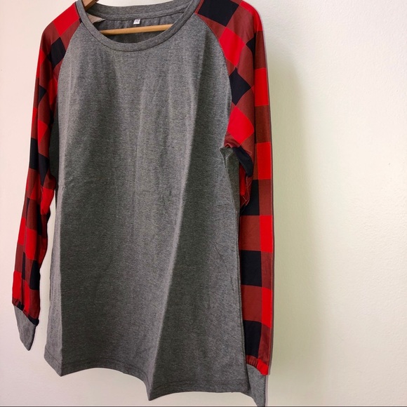 LAST ONE‼️ Plaid long sleeve Grey sweatshirt - Picture 7 of 7